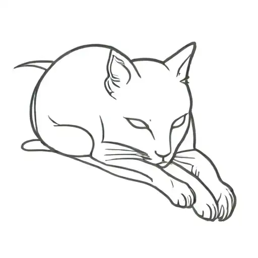 Sitting Cat Looking To The Side