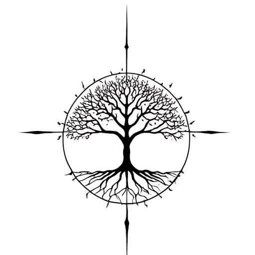 Tree Of Life Surrounded By Electromagnetic Field Transformed