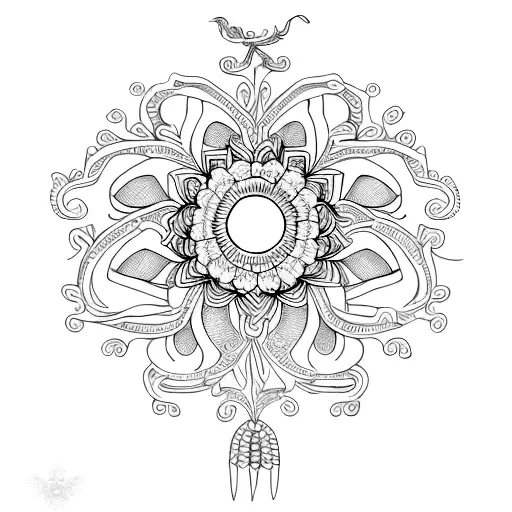 An Intricate Spinal Column With Delicate Flowers Intertwined