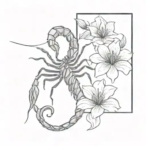 Scorpion And Flowers