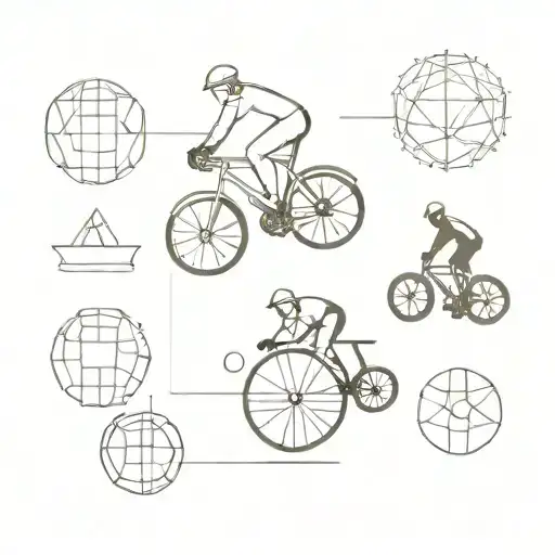 A Minimalist Geometric Design Incorporating Elements Of Football And Cycling