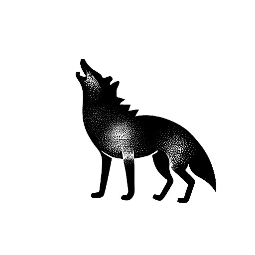 Howling Wolf With Diamond Backdrop