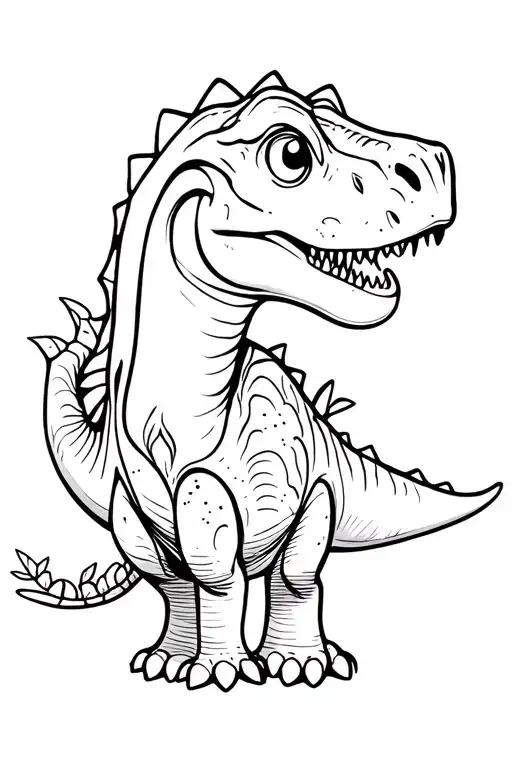 Cute Dinosaur Line Work