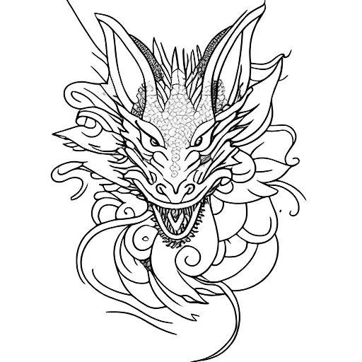 A Dragon Composed Entirely Of Delicate Flower Petals