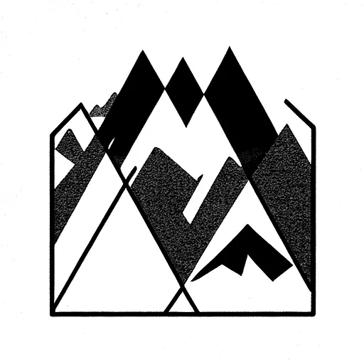 Geometric Form Smooth Water And Mountains