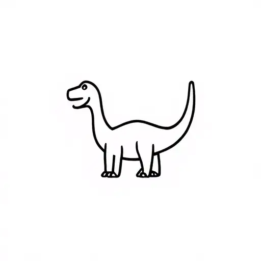 A Minimalist Design Of A Cute Dinosaur