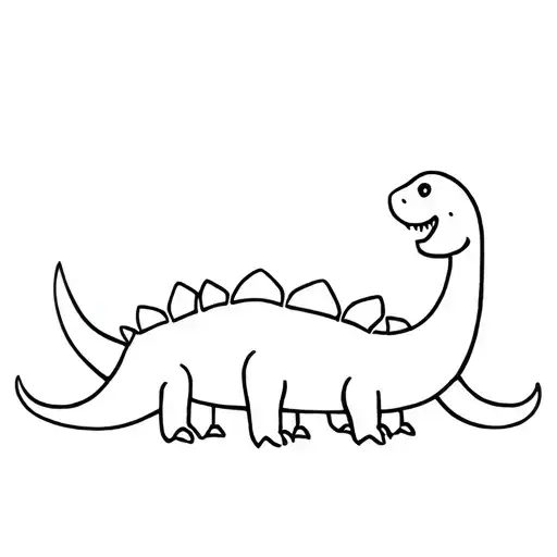 A Minimalist Design Of A Few Cute Dinosaur