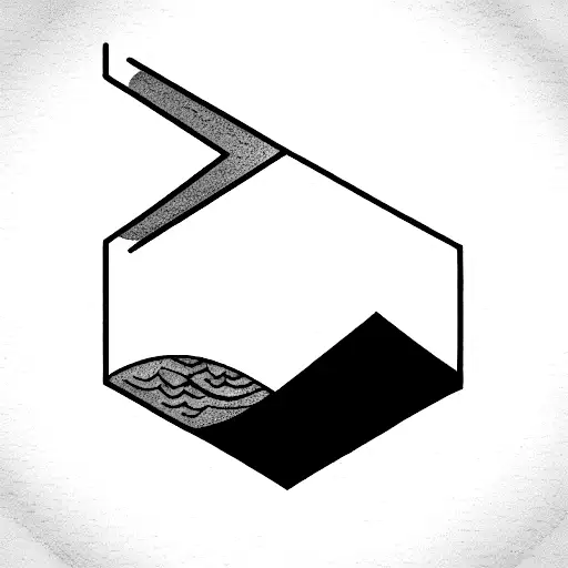 Geometric Form Smooth Ocean And Mountains