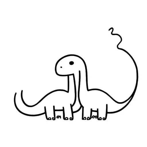 A Minimalist Design Of 2 Cute Dinosaur