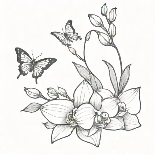 Orchid Lily Of The Valley Moon Butterfly