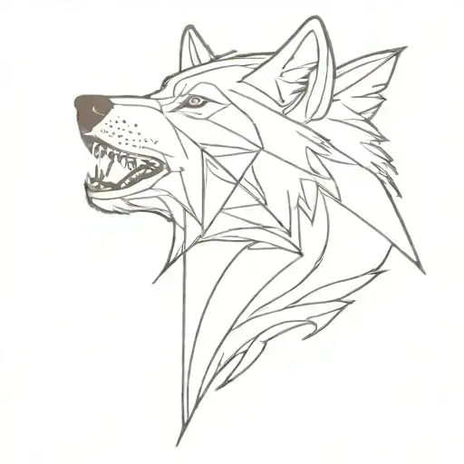 Minimal Wolf Head