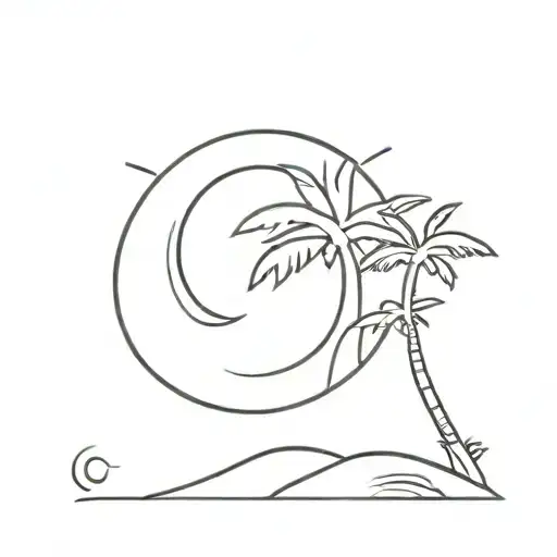 Panot De Barcelona Logo With Palm Tree And The Sun