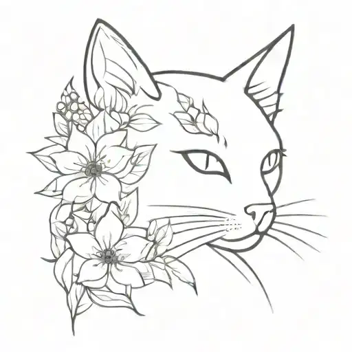 Cat In Flowers