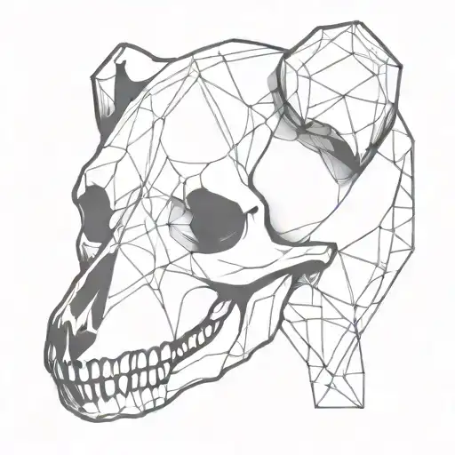 Dog Skull With Geometry
