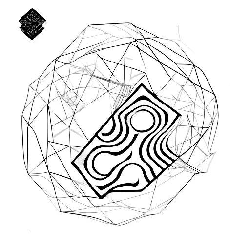 An Abstract Tattoo Of A Computer Chip Intertwined With Dance Silhouettes