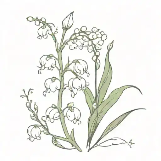 Fine Line Lily Of The Valley And Gemini Constellation Behind Flower