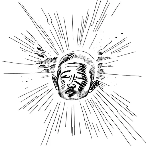 Realistic Portrait Of God Reaching Out From The Clouds