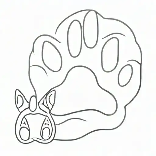 Father And Dog Paw Print