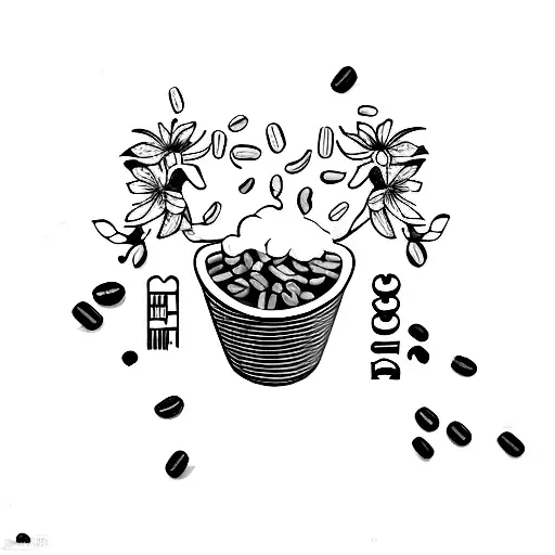 A Cinema Ticket With Flowers And Coffee Beans