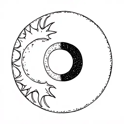 Sun And Moon In A Yin And Yang Symbol