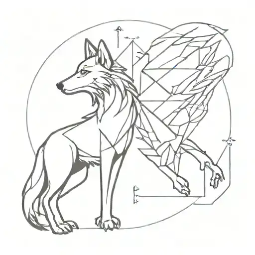 Wolf And Phoenix Geometrical