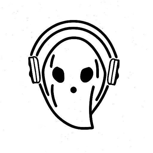Funny Ghost With Headphone
