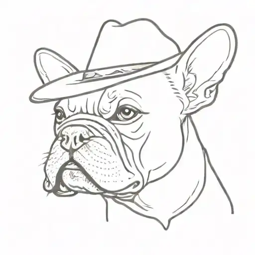 French Bulldog Wearing A Cowboy Hat