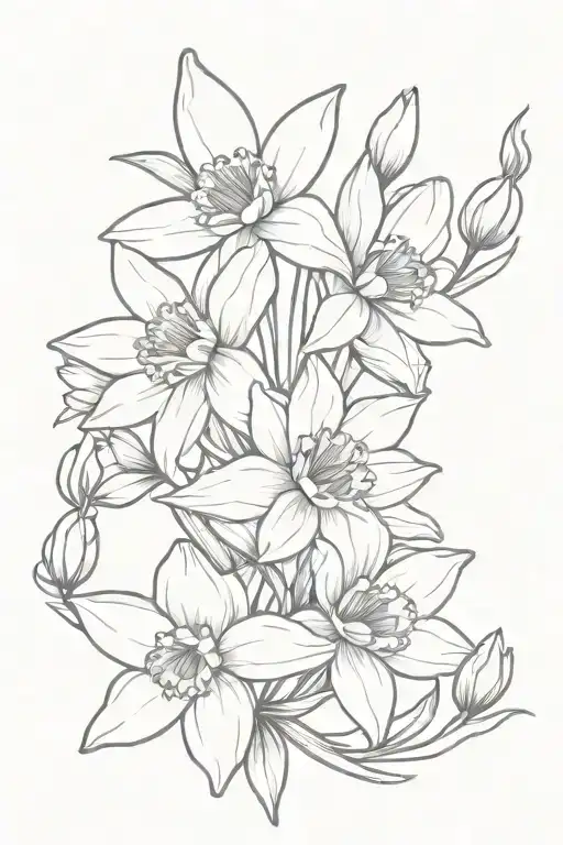 Daffodil Water Lilly Aster Bouquet