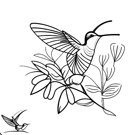 A Graceful Hummingbird Hovering Over A Coffee Plant