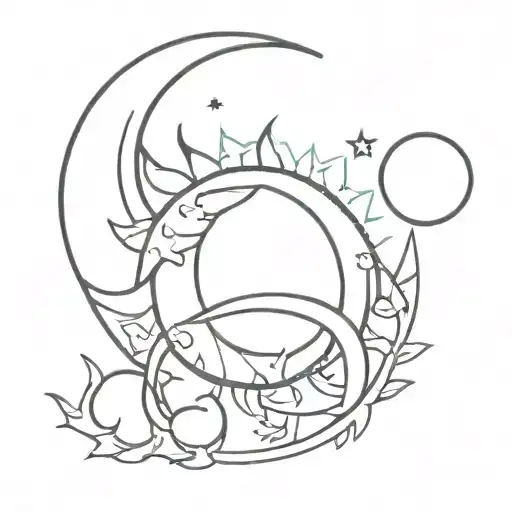 Sun And Moon And Initials D M