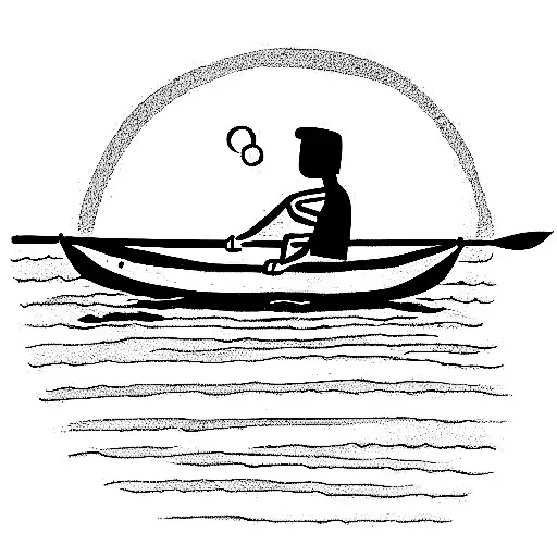 Boy And Father In A Rowboat