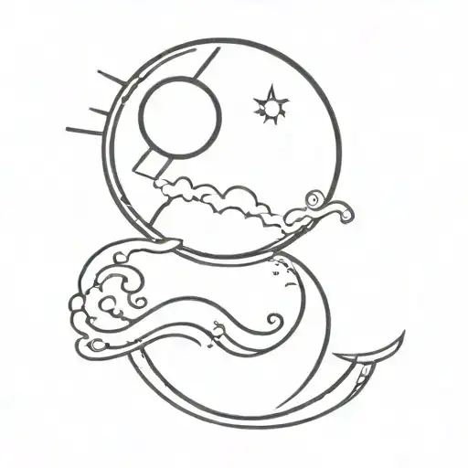 Sun And Moon And Waves