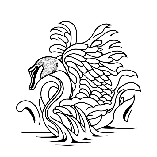 A Graceful Swan Swimming On A Sheet Music