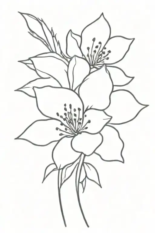 One Cranberry Flower Black And White