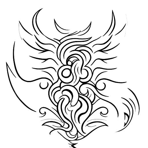 A Phoenix Surrounded By Vibrant Flames