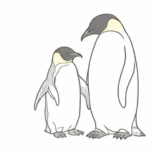 Emperor Penguin Father And It's Young