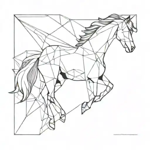 Geometric Horse Silhouette Incorporating Favorite Things With Minimalist Style