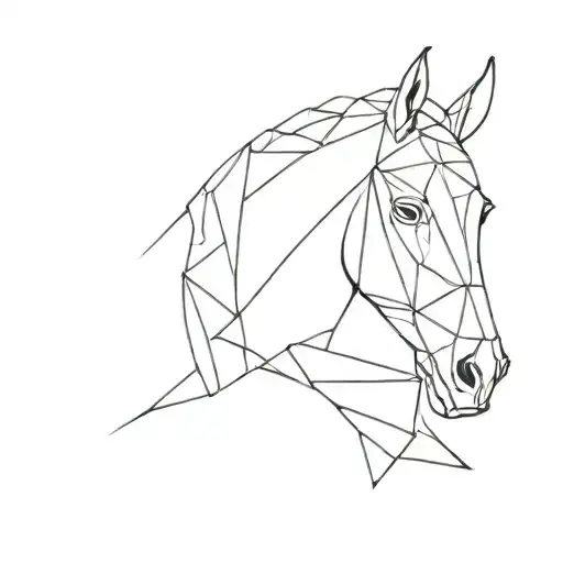 Geometric Horse Head With Minimalist Style