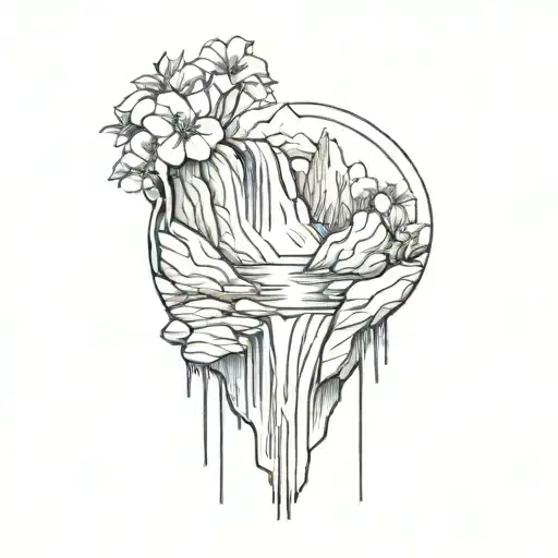 Waterfall Flowing Left