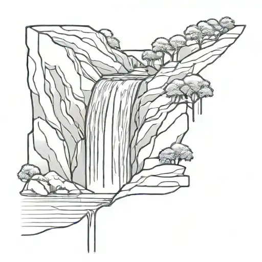 Waterfall Flowing Right To Left