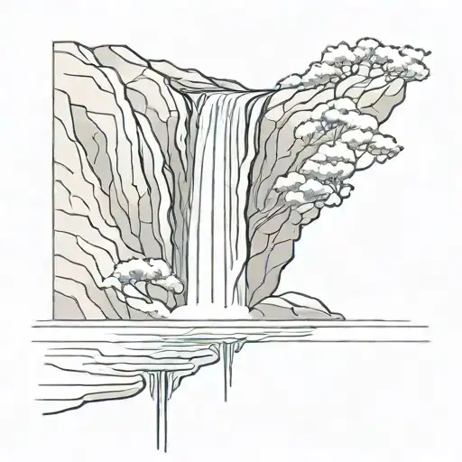 Waterfall Flowing Right To Left