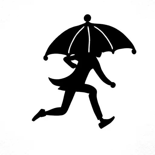 Umbrella Male Female Jumping