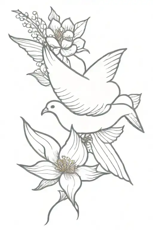 Dove Carrying October Birth Flower