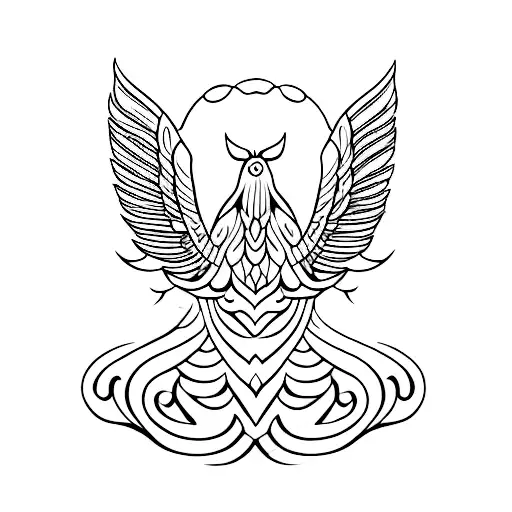 A Majestic Garuda Bird Soaring Above A Serene Landscape