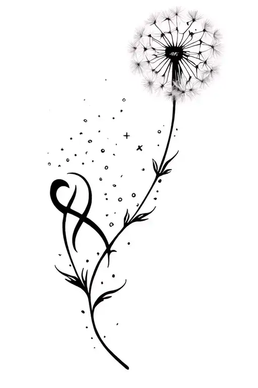 Dandelion Blowing With Cancer Symbol Incorporated