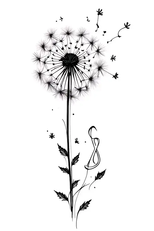 Dandelion Blowing With Cancer Symbol Incorporated