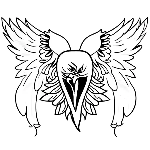 Realistic Eagle With Flowers