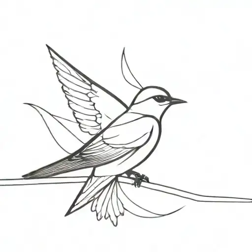 Black And White Swallow