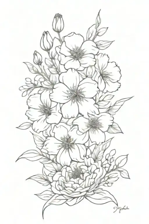 January December July August Birth Flowers Bouquet