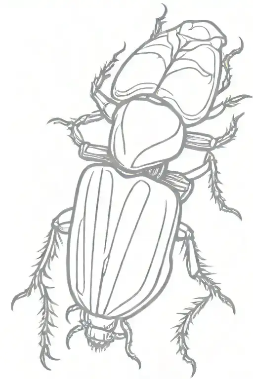 Simple Beetle Top View Draw With One Line